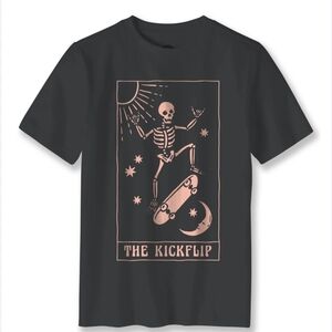 The kickflip skateboard skeleton tarot t shirt - brand new